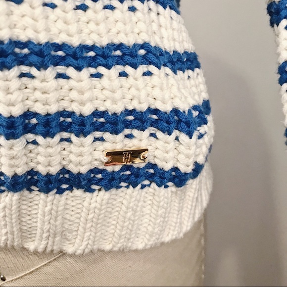 Tommy Hilfiger White & Blue Strip Sweater Size S - Picture 3 of 8